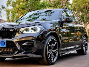 BMW X3M F97 2019-2021 Dry Carbon Fiber Full Bodykit , Front Lip , Upper Valance, Rear Diffuser , Fog Lamp Trim , Side skirts