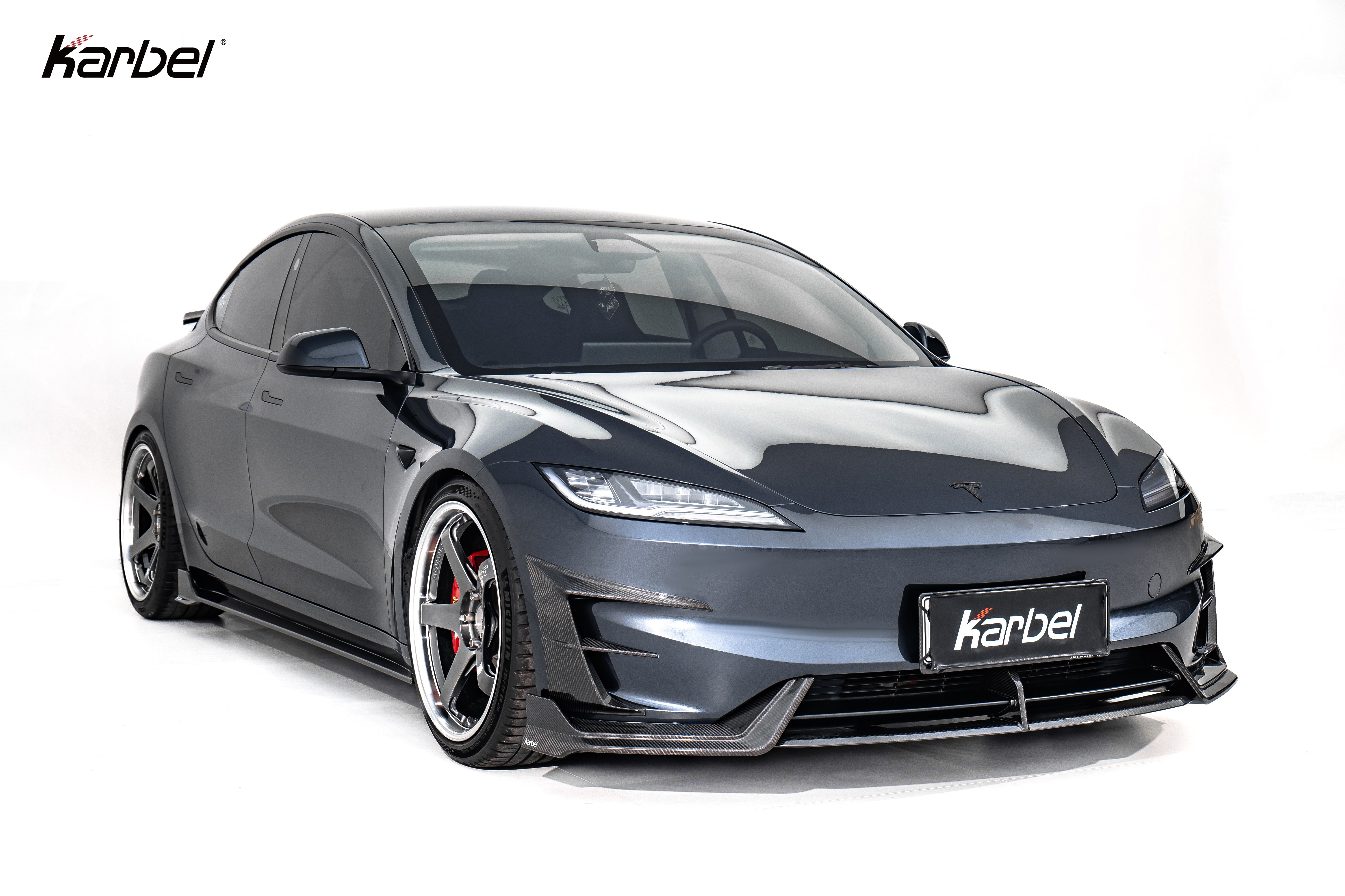 Tesla Model 3P Highland 2023-ON Dry Carbon Fiber Full Bodykit , Front