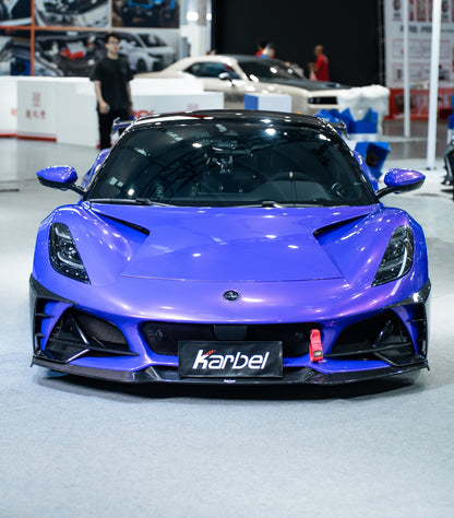 Lotus Emira Dry Carbon Fiber Full Bodykit , Front Lip, Side Wind Knife, Fog Lamp, Diffuser, Side Skirts, GT Wing, Rear Bumper Trim