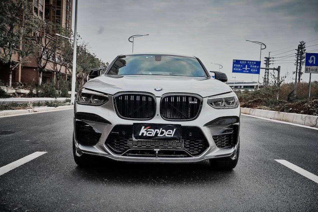 BMW X4M F98 2019-2021 Dry Carbon Fiber Full Bodykit , Front Lip | Upper Valance | Fog Lamp Trim | Side Skirts | Roof Spoiler | Spoiler | Rear Diffuser